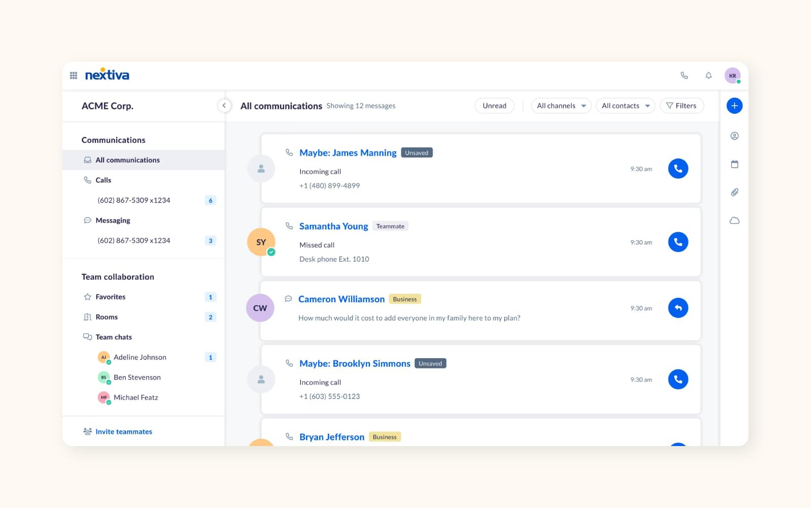 Nextiva screenshot